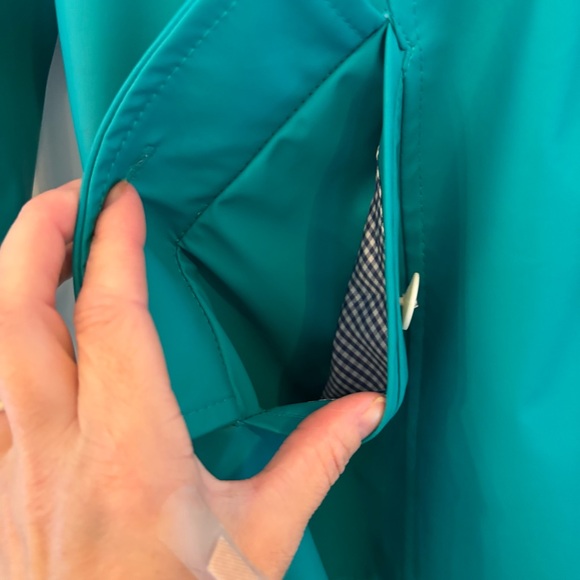 Talbots Teal Classic Rain Jacket for Women with Gingham Lining  Size Small - Picture 4 of 8